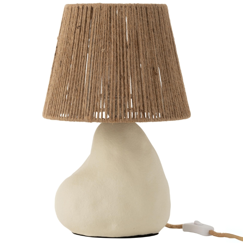 Béžová kameninová stolní lampa J-line Jute